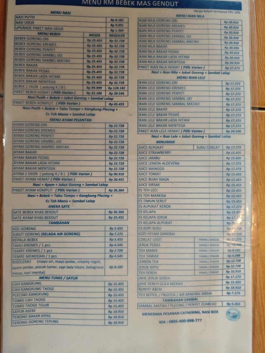 Menu Rm Bebek Mas Gendut Bubulak-1